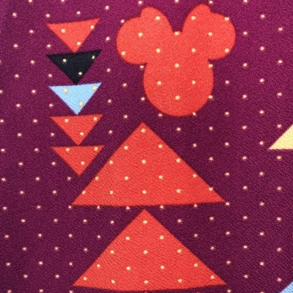 LuLaRoe Disney Cassie Womens Mauve Mickey Mouse Stretch Pencil Skirt Sz. Medium - Picture 7 of 8